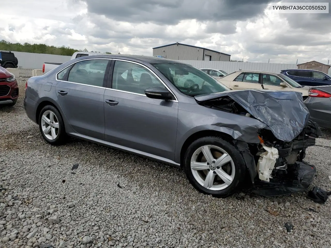2012 Volkswagen Passat Se VIN: 1VWBH7A36CC050520 Lot: 54552875