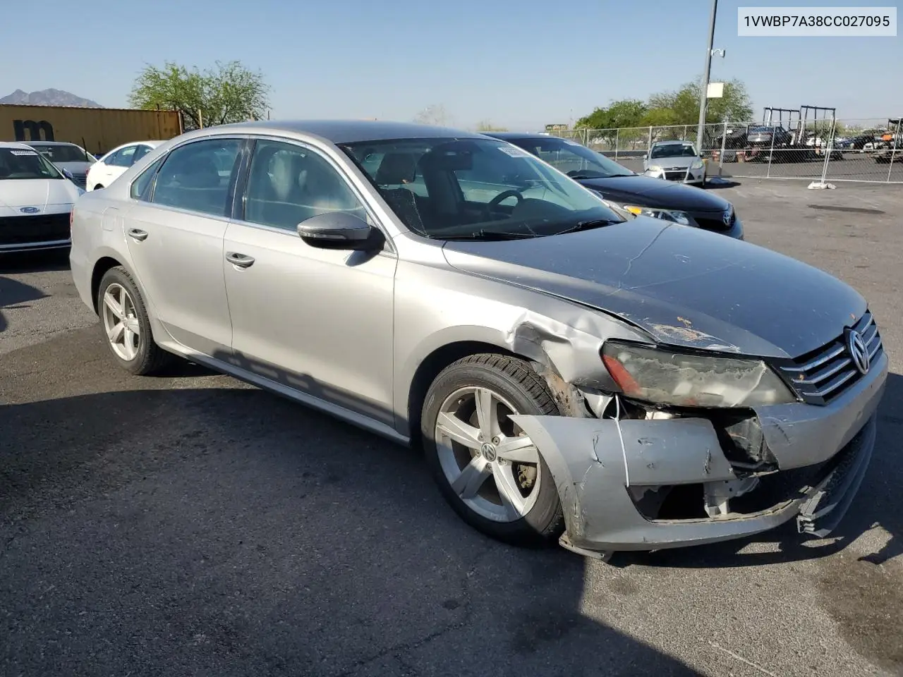 2012 Volkswagen Passat Se VIN: 1VWBP7A38CC027095 Lot: 56327785