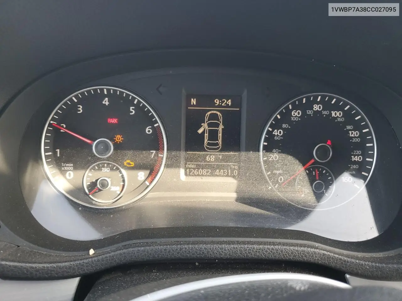 2012 Volkswagen Passat Se VIN: 1VWBP7A38CC027095 Lot: 56327785