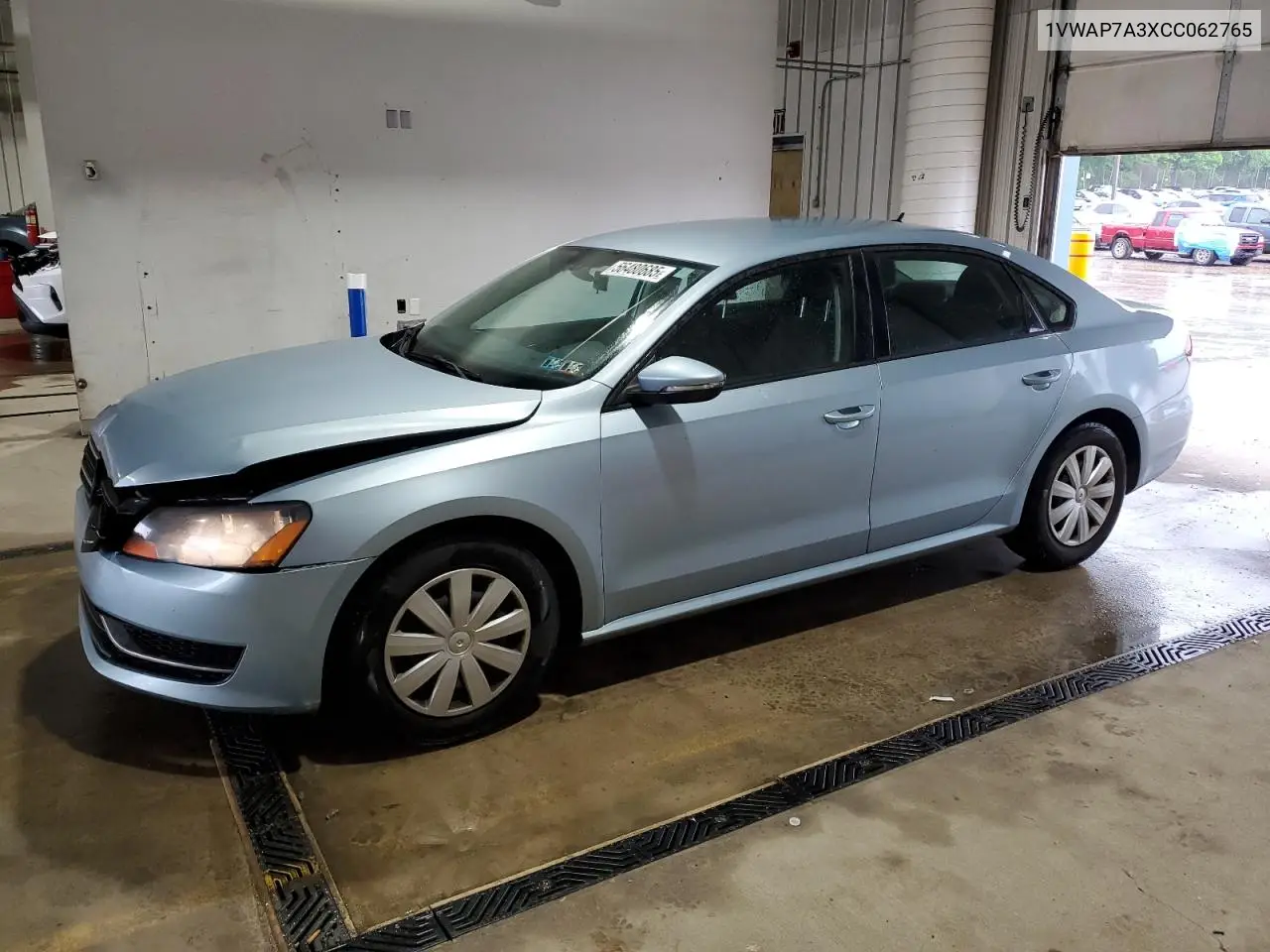 2012 Volkswagen Passat S VIN: 1VWAP7A3XCC062765 Lot: 56480685