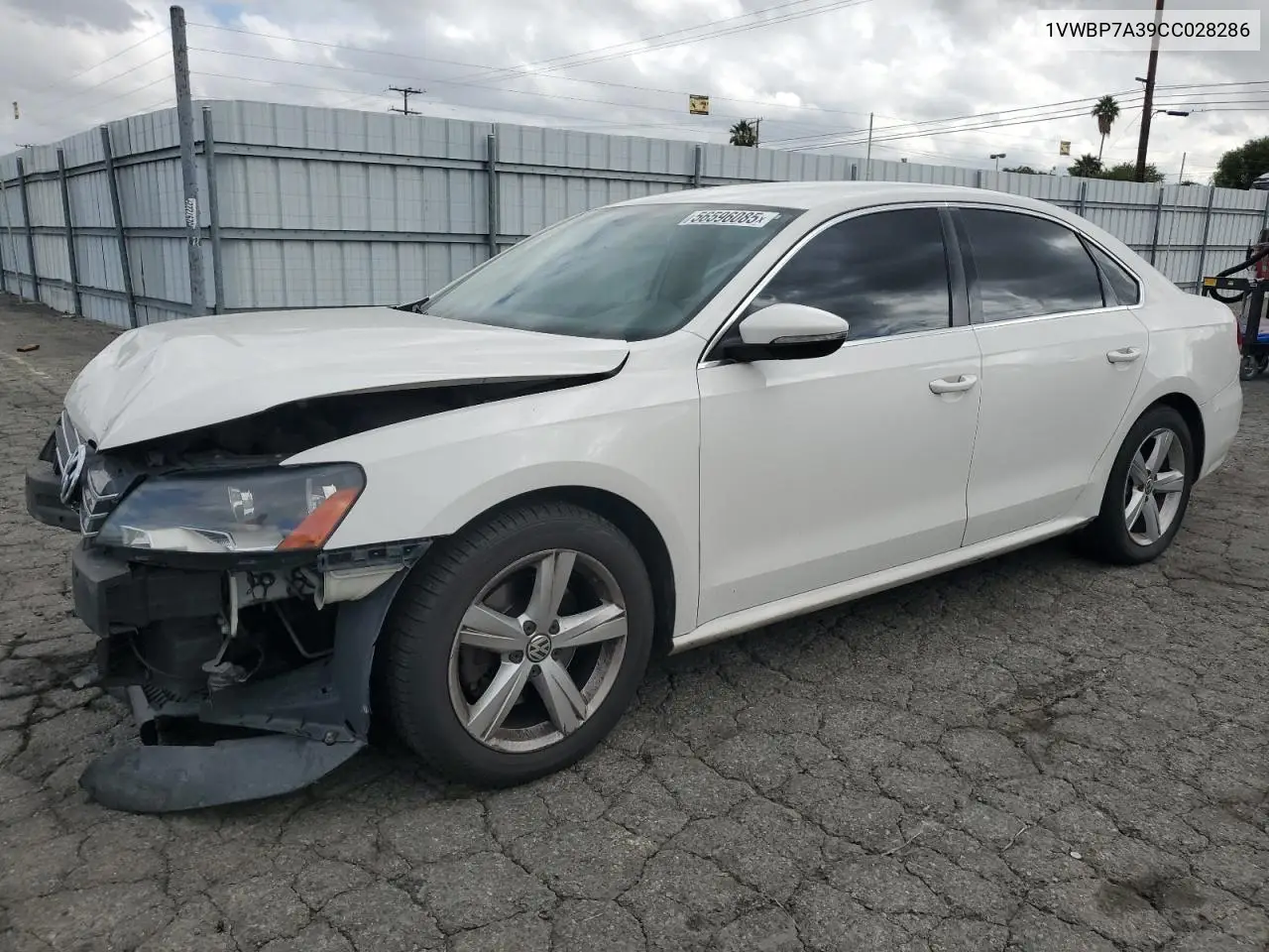 2012 Volkswagen Passat Se VIN: 1VWBP7A39CC028286 Lot: 56596085