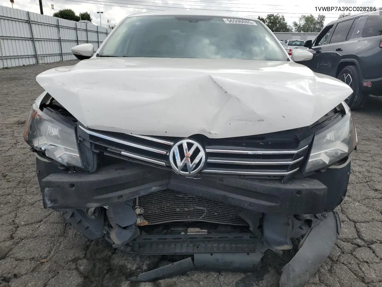2012 Volkswagen Passat Se VIN: 1VWBP7A39CC028286 Lot: 56596085