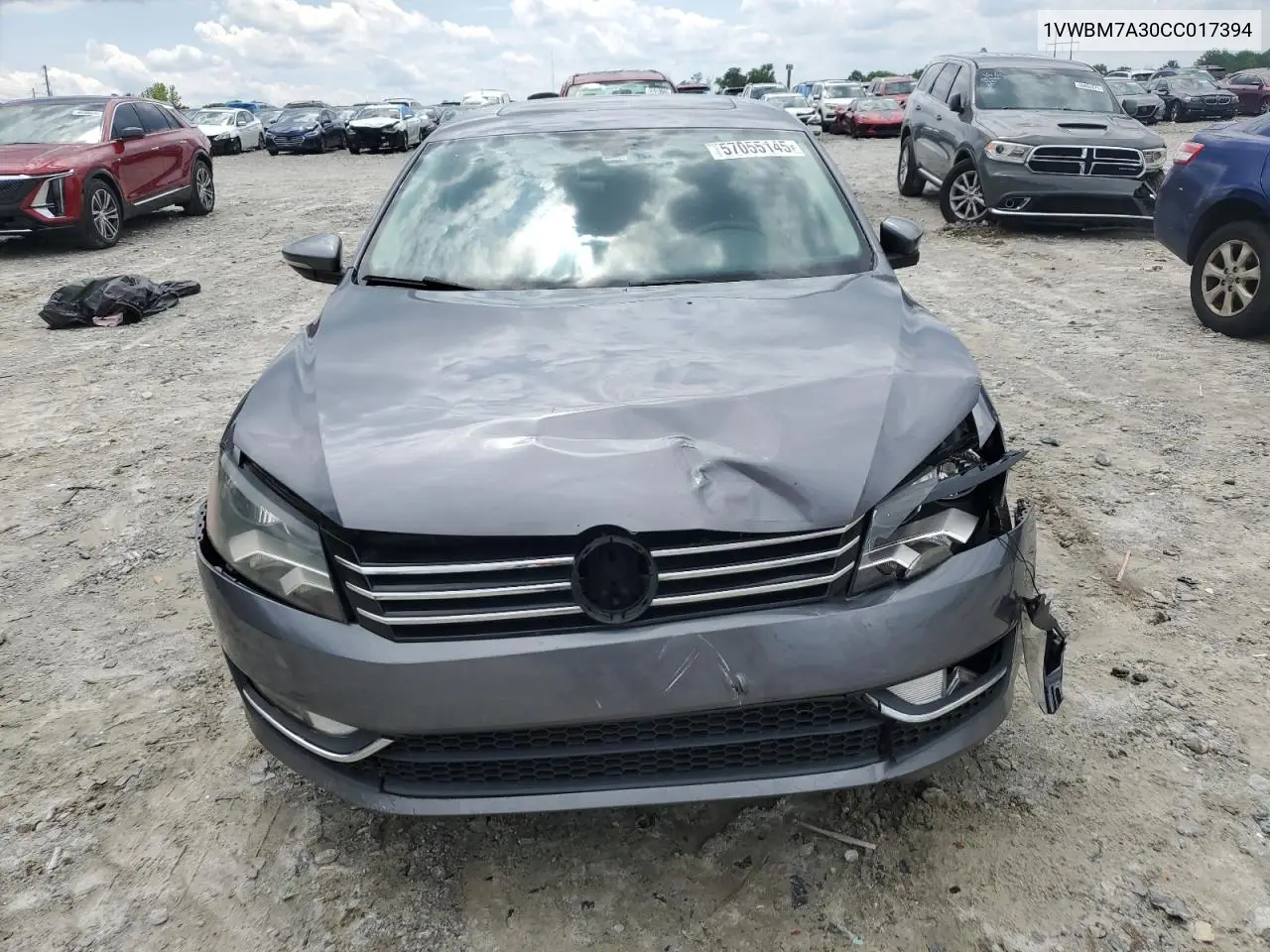 2012 Volkswagen Passat Se VIN: 1VWBM7A30CC017394 Lot: 57055145