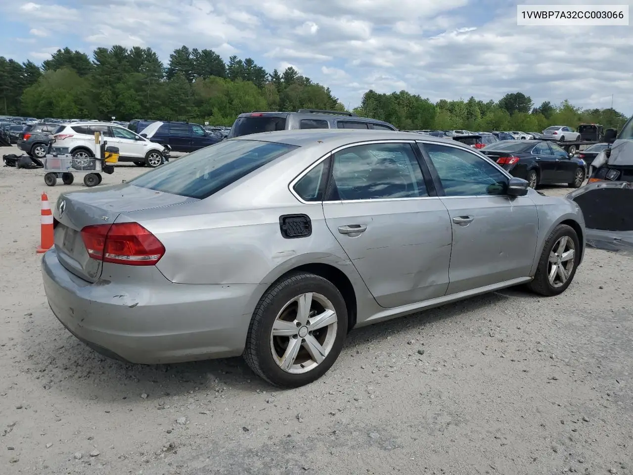 2012 Volkswagen Passat Se VIN: 1VWBP7A32CC003066 Lot: 57179695