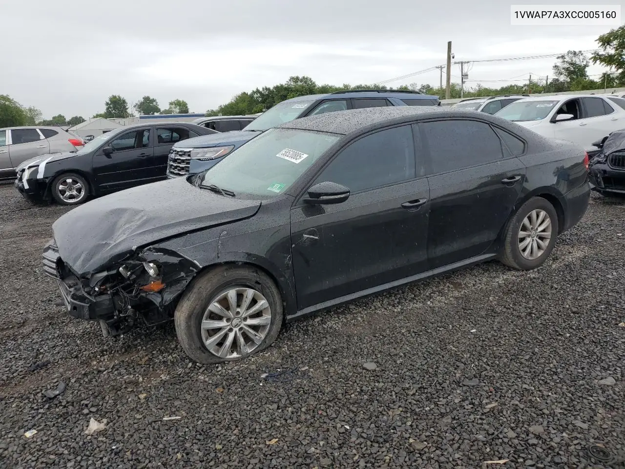 2012 Volkswagen Passat S VIN: 1VWAP7A3XCC005160 Lot: 58520885