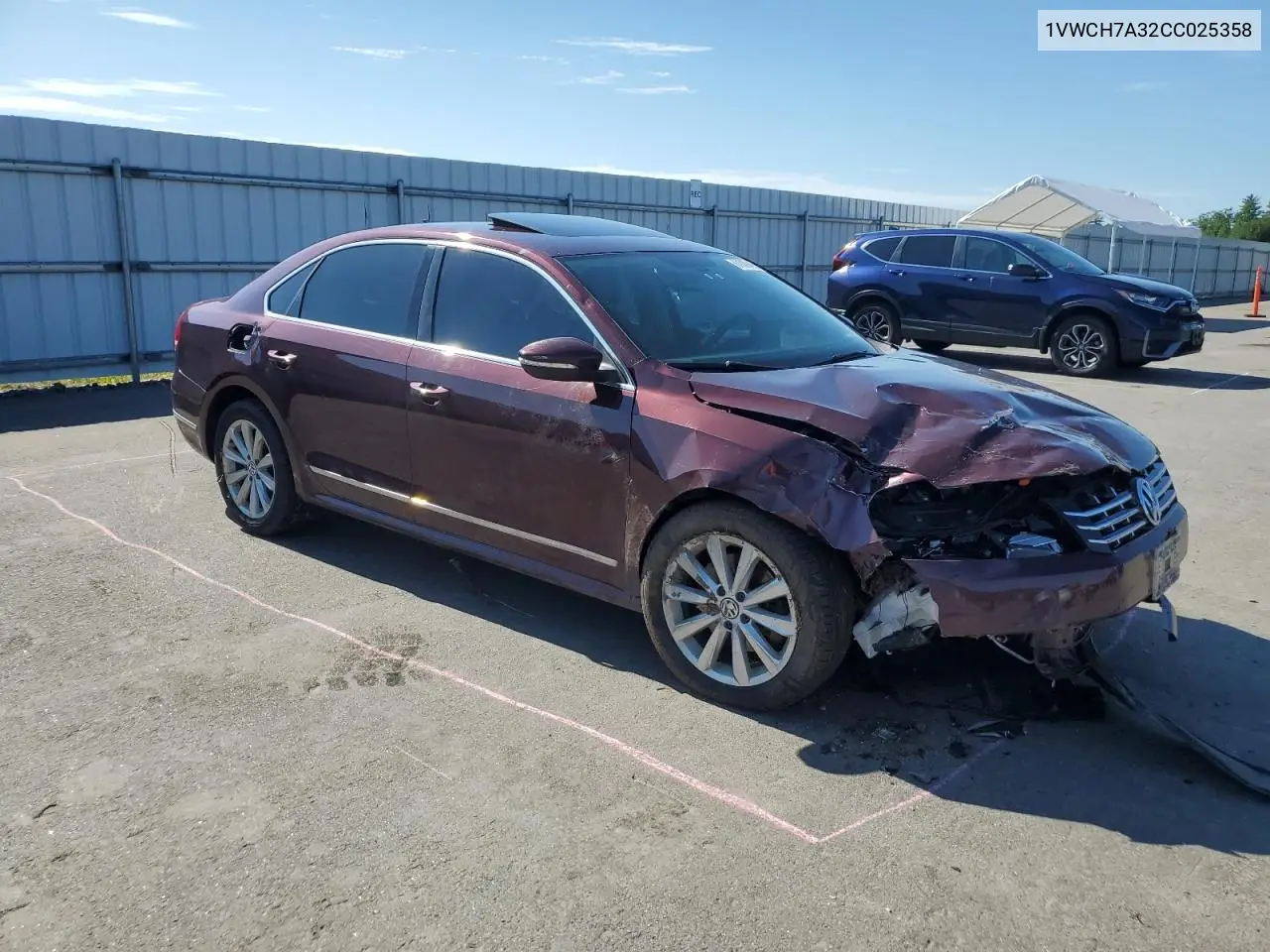 2012 Volkswagen Passat Sel VIN: 1VWCH7A32CC025358 Lot: 61030495