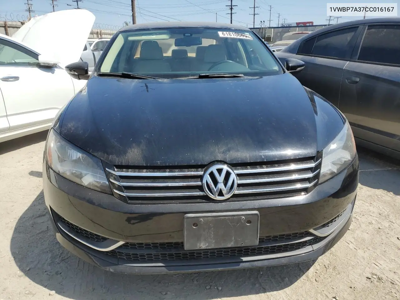 2012 Volkswagen Passat Se VIN: 1VWBP7A37CC016167 Lot: 61810665