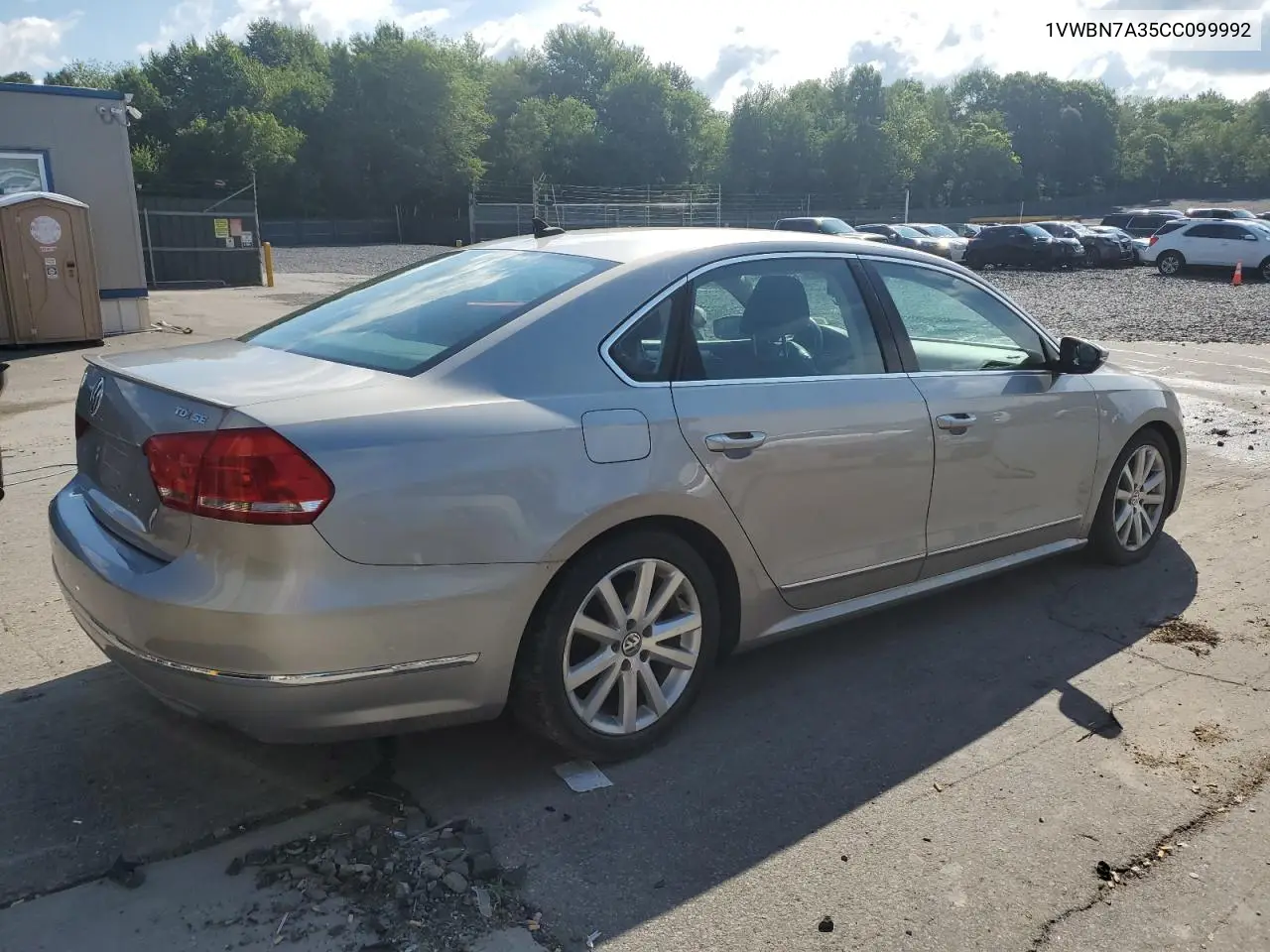 2012 Volkswagen Passat Se VIN: 1VWBN7A35CC099992 Lot: 62159925