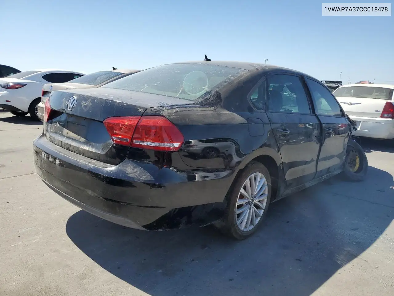 2012 Volkswagen Passat S VIN: 1VWAP7A37CC018478 Lot: 62177125