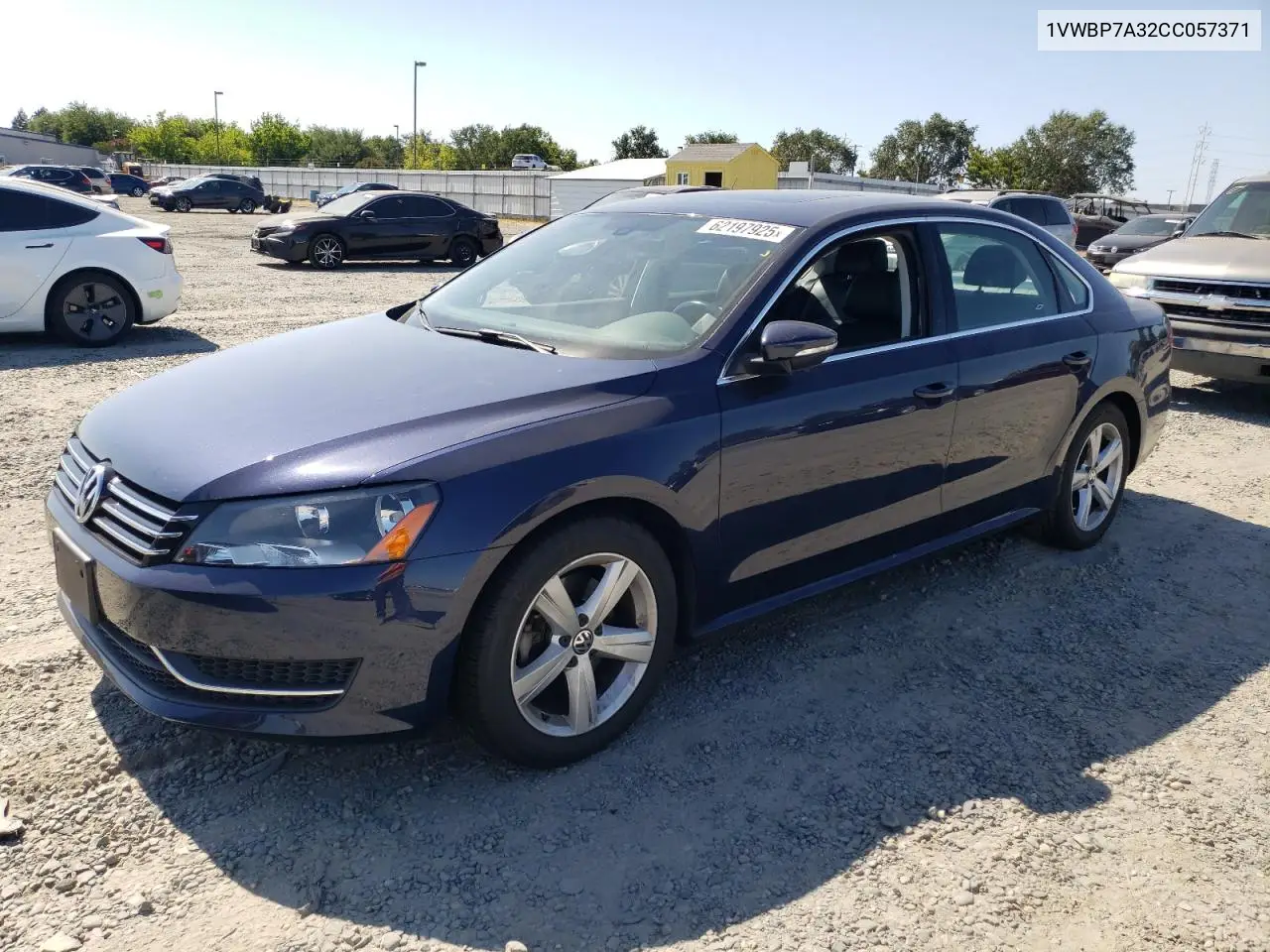 2012 Volkswagen Passat Se VIN: 1VWBP7A32CC057371 Lot: 62197925