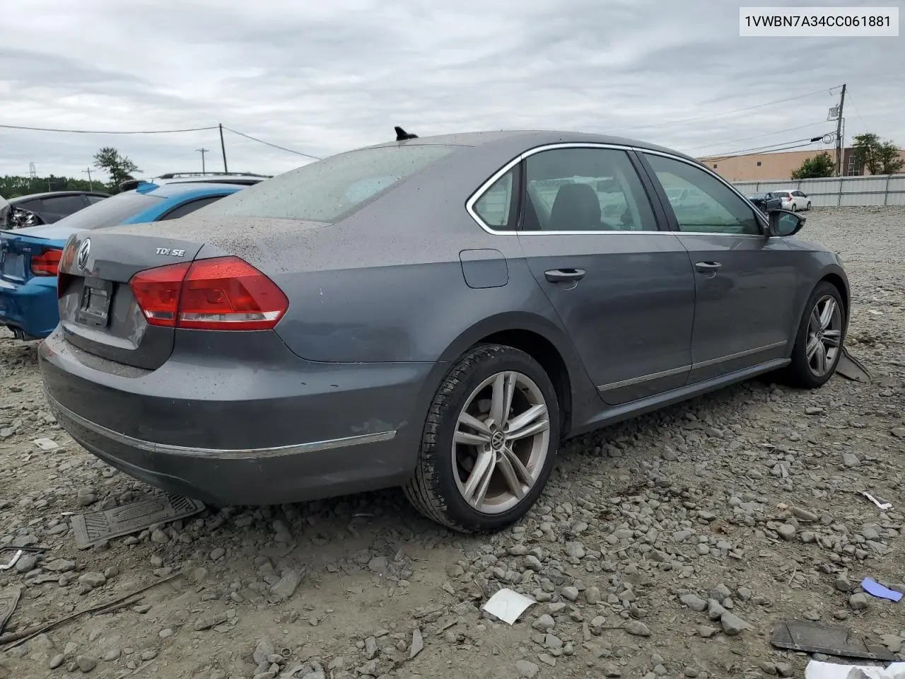 2012 Volkswagen Passat Se VIN: 1VWBN7A34CC061881 Lot: 62355545