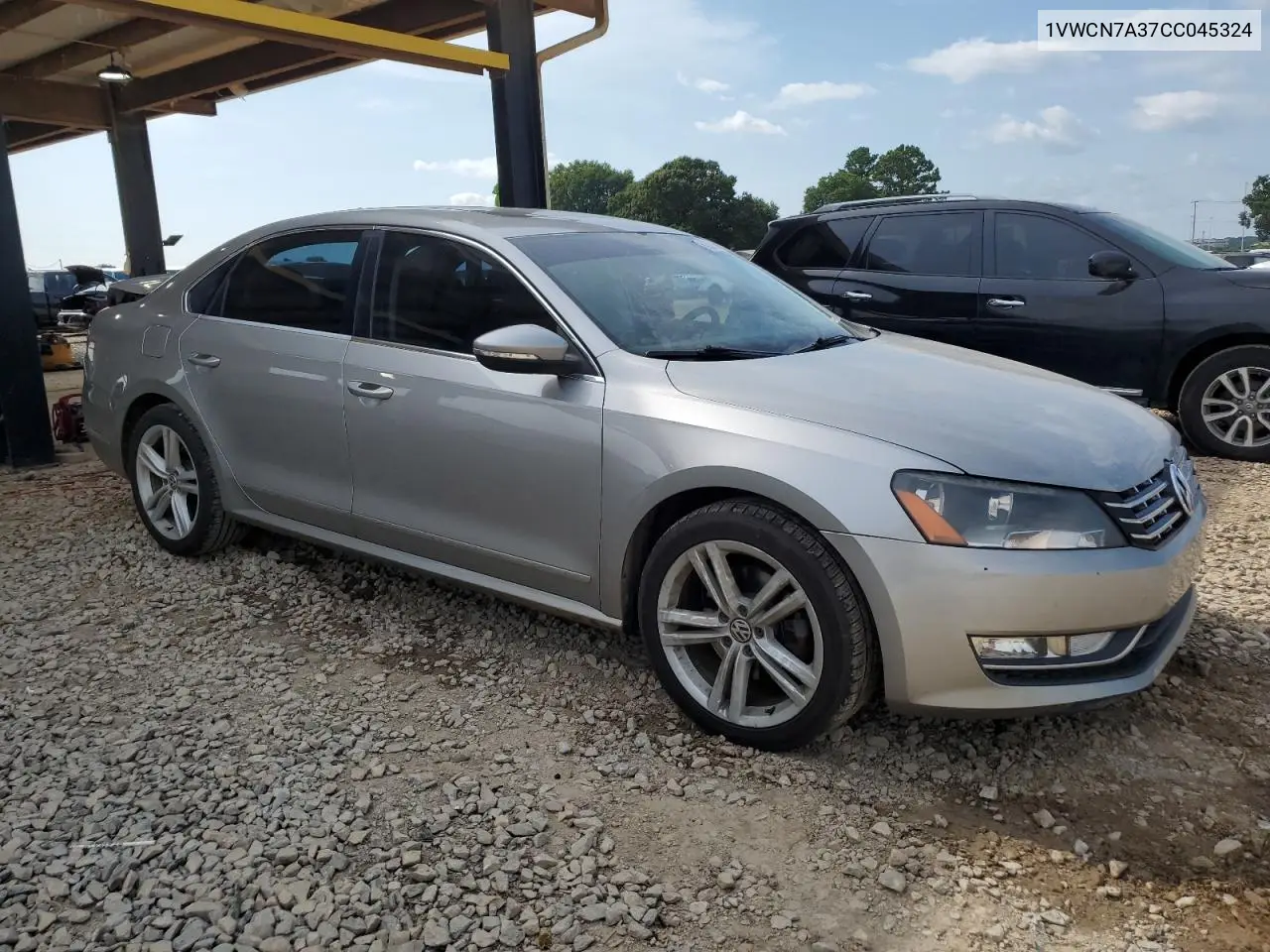2012 Volkswagen Passat Sel VIN: 1VWCN7A37CC045324 Lot: 62823805