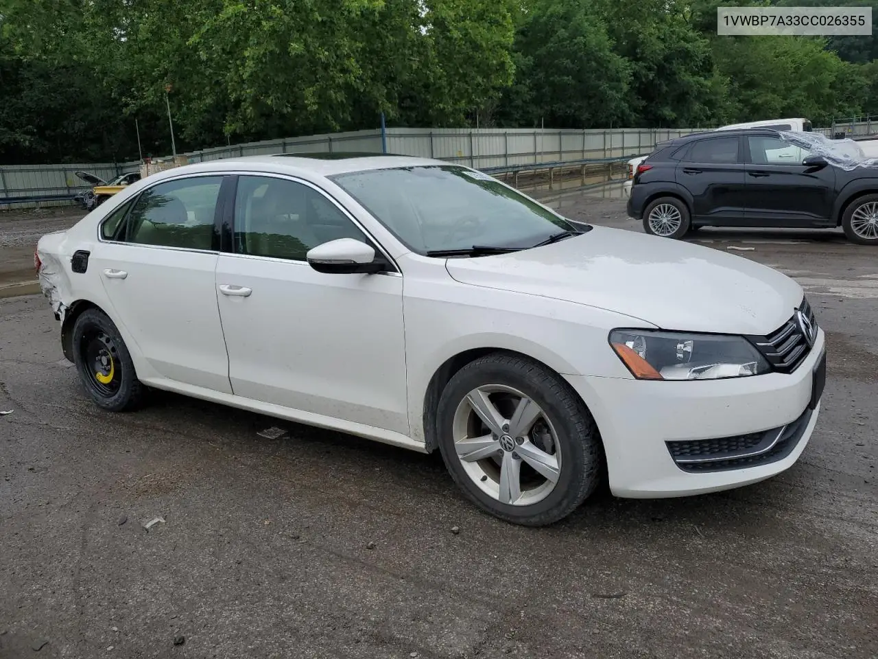 2012 Volkswagen Passat Se VIN: 1VWBP7A33CC026355 Lot: 62953825