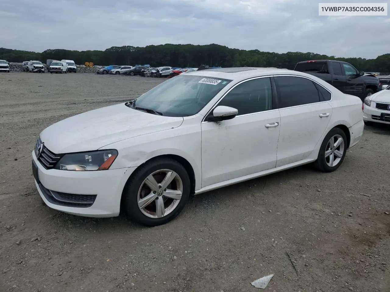 2012 Volkswagen Passat Se VIN: 1VWBP7A35CC004356 Lot: 63088835