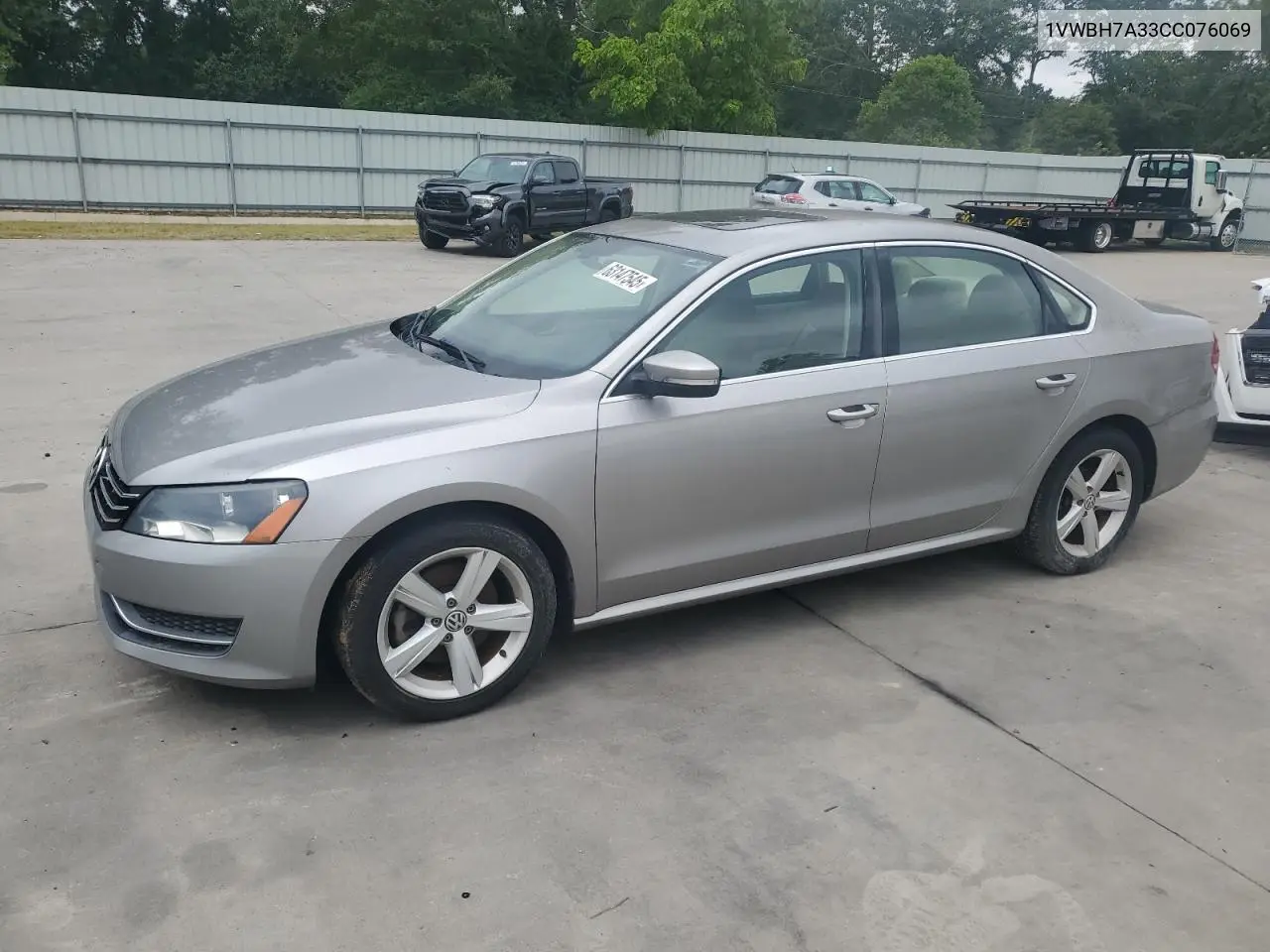 2012 Volkswagen Passat Se VIN: 1VWBH7A33CC076069 Lot: 63147545