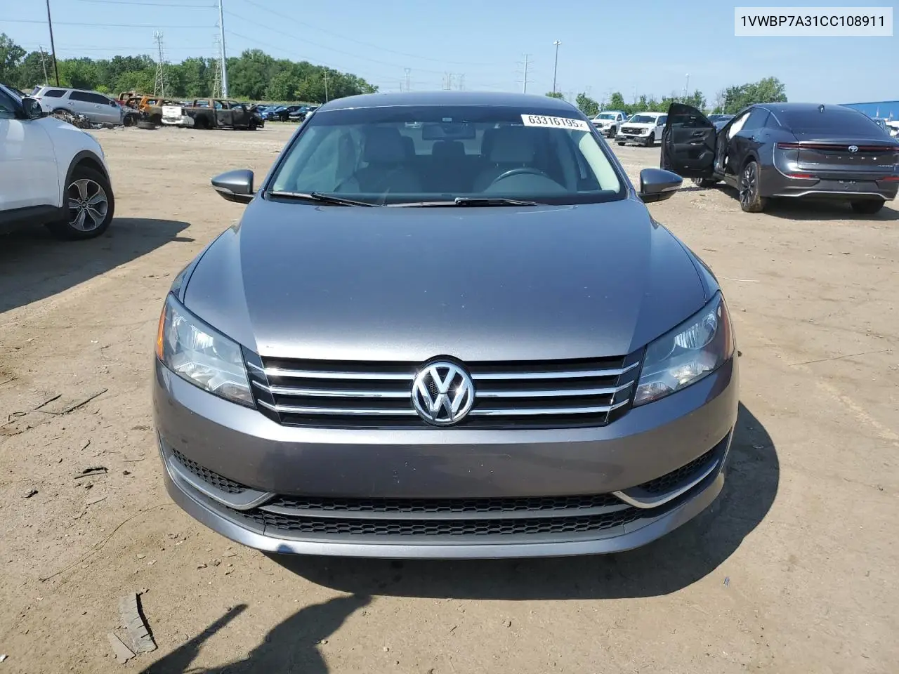 2012 Volkswagen Passat Se VIN: 1VWBP7A31CC108911 Lot: 63316195
