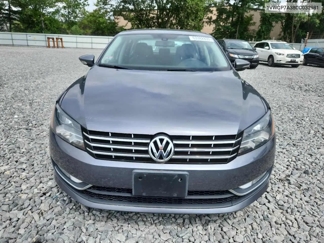 2012 Volkswagen Passat Sel VIN: 1VWCP7A38CC032981 Lot: 63382835