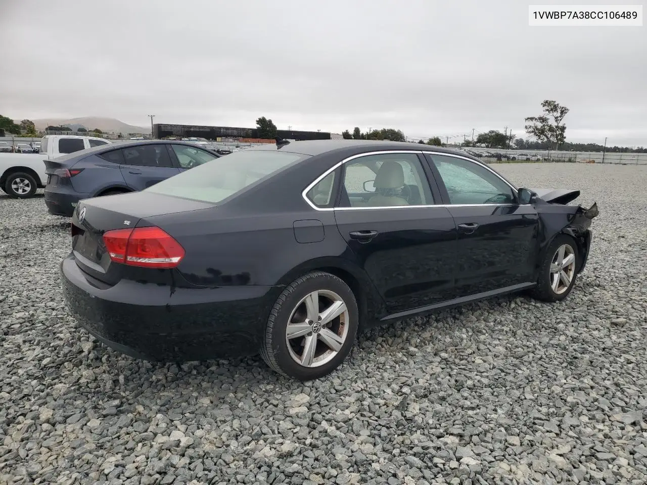 2012 Volkswagen Passat Se VIN: 1VWBP7A38CC106489 Lot: 63412625