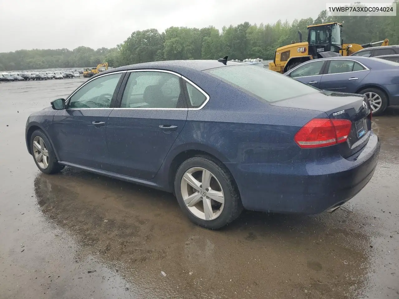 2013 Volkswagen Passat Se VIN: 1VWBP7A3XDC094024 Lot: 55808105