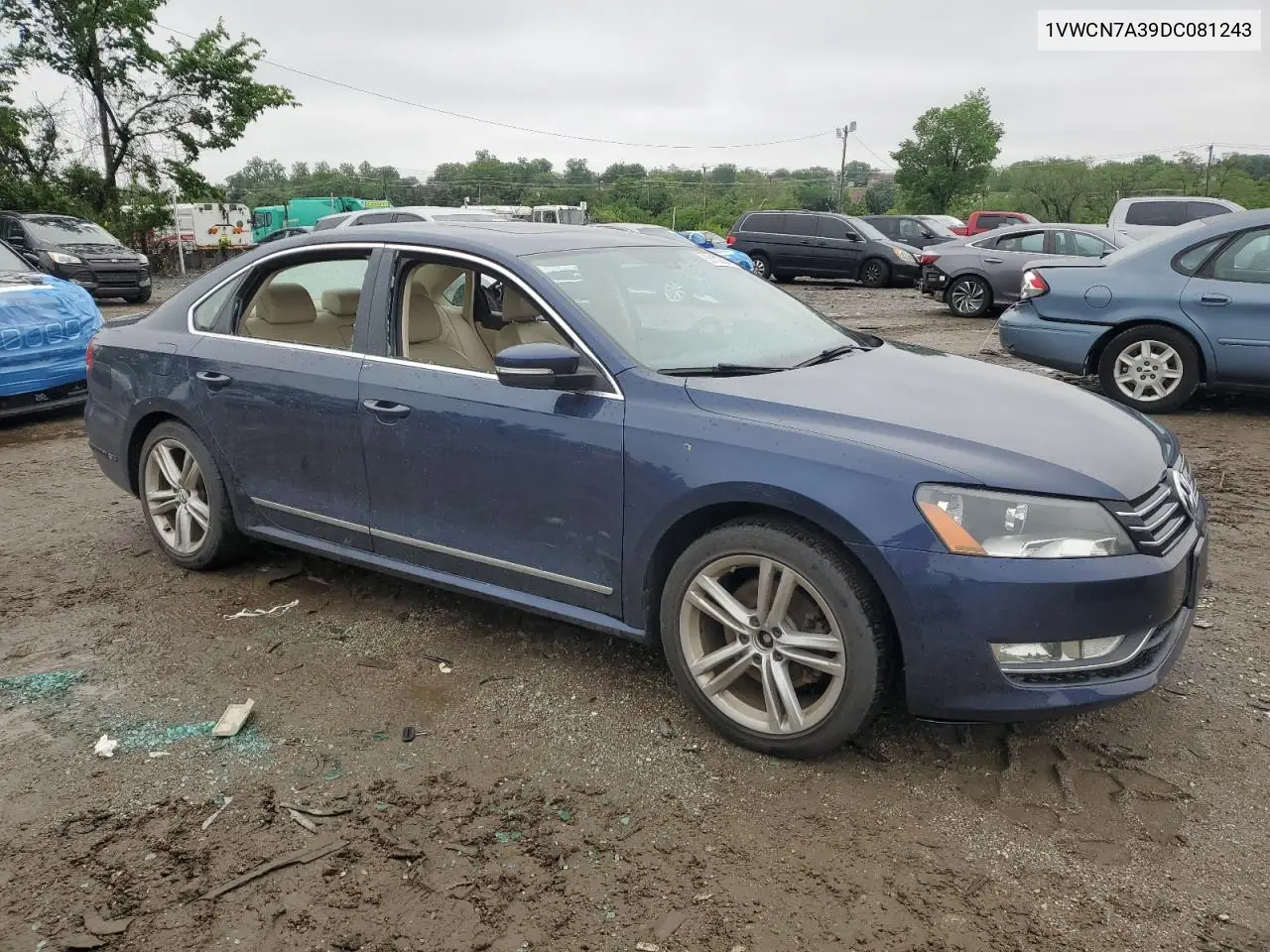 2013 Volkswagen Passat Sel VIN: 1VWCN7A39DC081243 Lot: 56192985