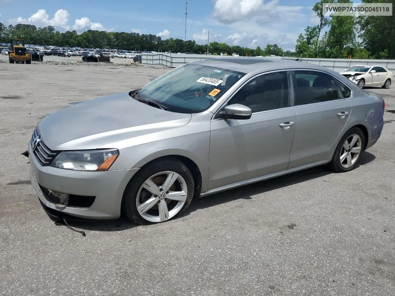 2013 Volkswagen Passat Se VIN: 1VWBP7A35DC045118 Lot: 56420465