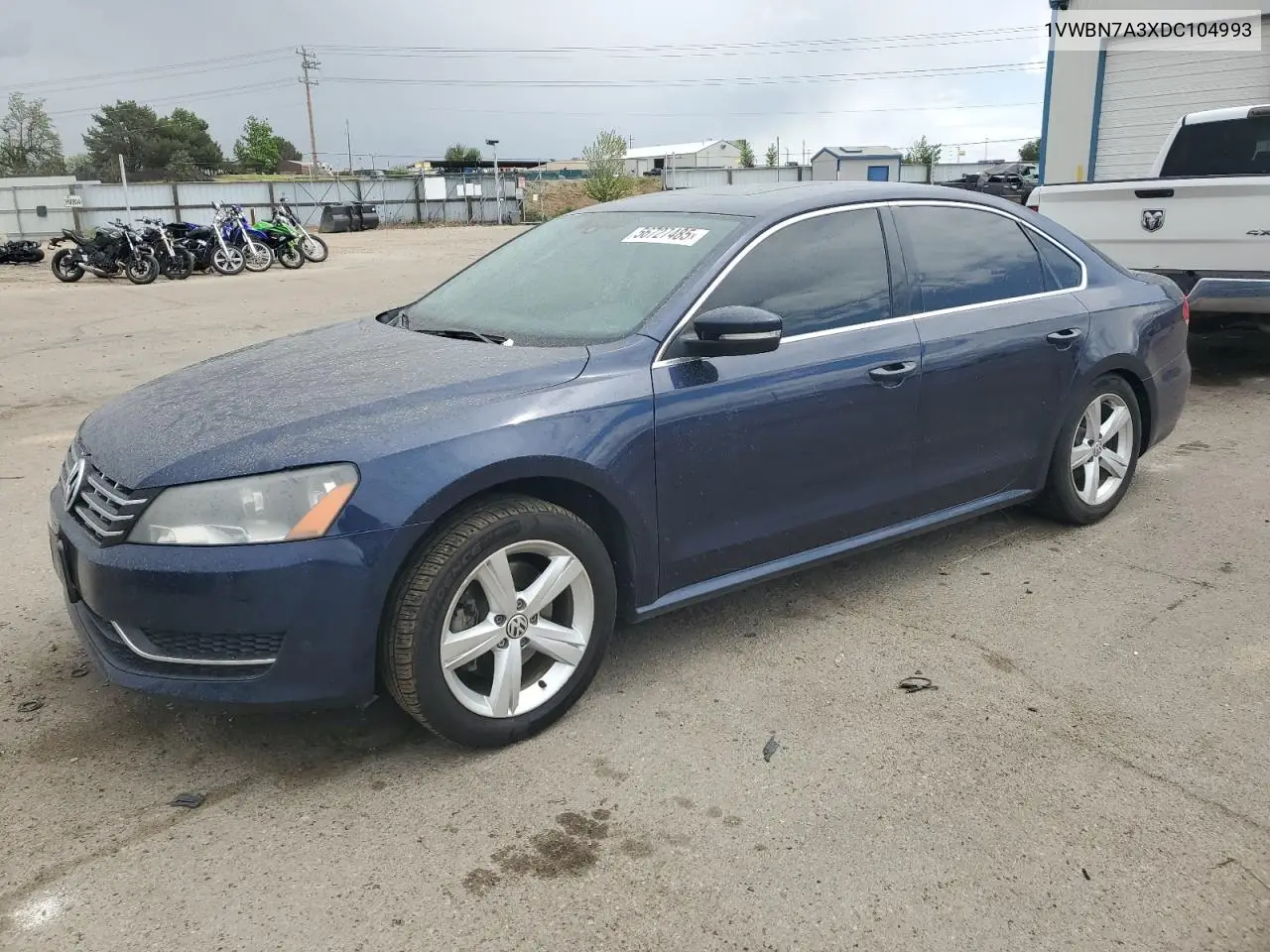2013 Volkswagen Passat Se VIN: 1VWBN7A3XDC104993 Lot: 56727485