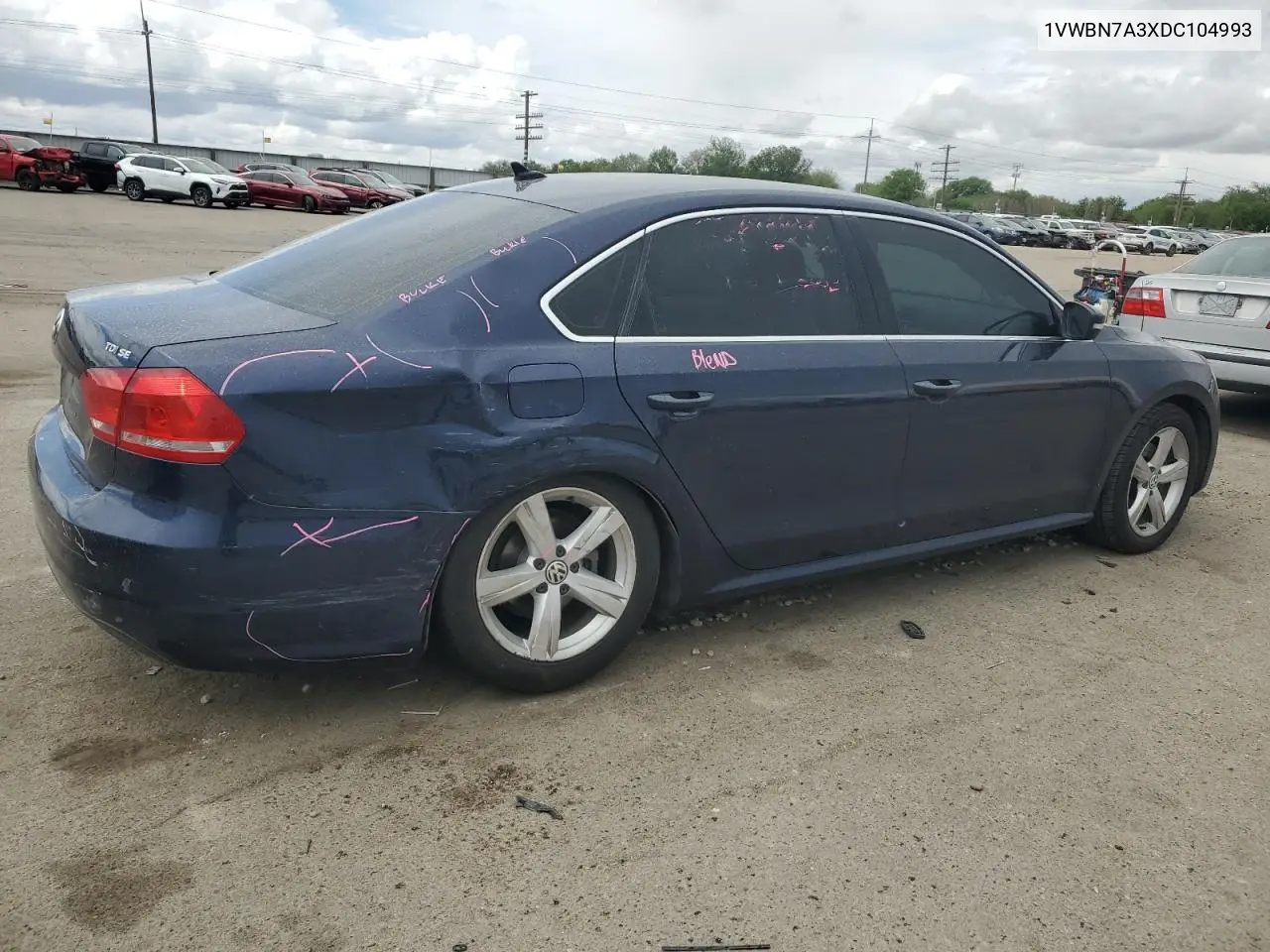 2013 Volkswagen Passat Se VIN: 1VWBN7A3XDC104993 Lot: 56727485