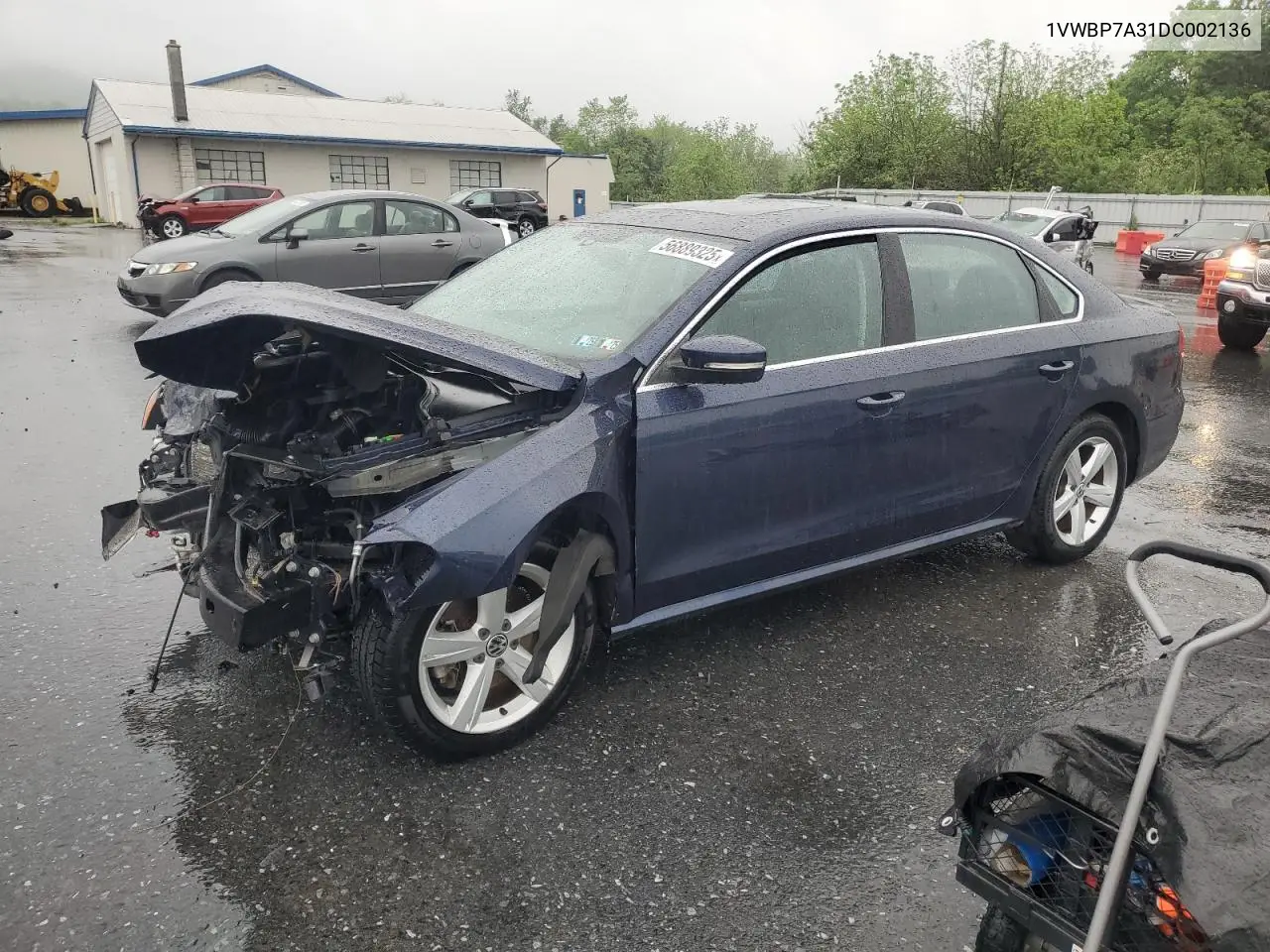 2013 Volkswagen Passat Se VIN: 1VWBP7A31DC002136 Lot: 56889325