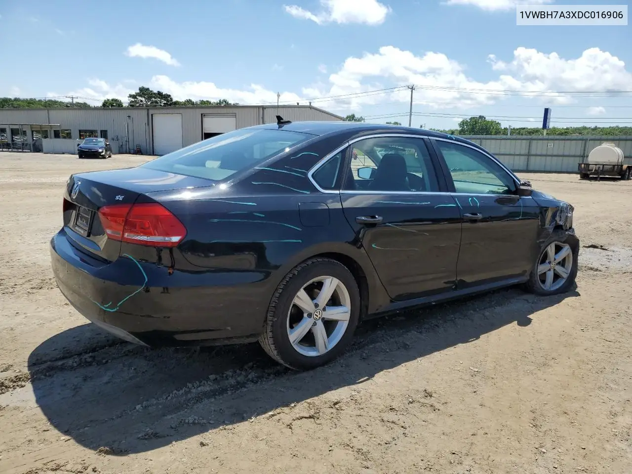 2013 Volkswagen Passat Se VIN: 1VWBH7A3XDC016906 Lot: 56977465
