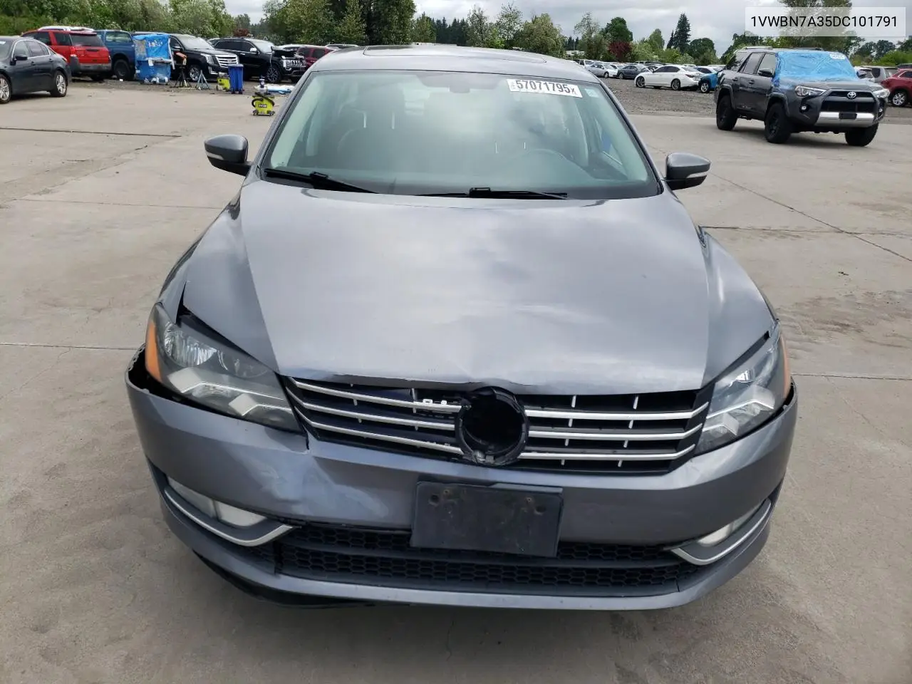 2013 Volkswagen Passat Se VIN: 1VWBN7A35DC101791 Lot: 57071795
