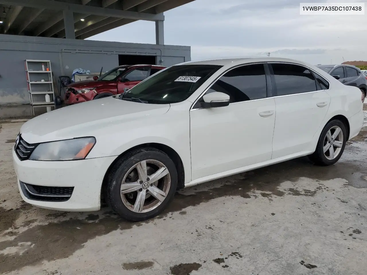 2013 Volkswagen Passat Se VIN: 1VWBP7A35DC107438 Lot: 61307545