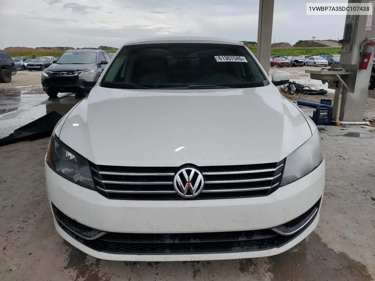2013 Volkswagen Passat Se VIN: 1VWBP7A35DC107438 Lot: 61307545