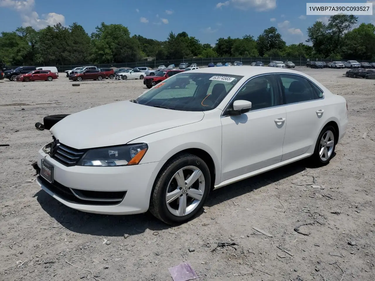 2013 Volkswagen Passat Se VIN: 1VWBP7A39DC093527 Lot: 62074565