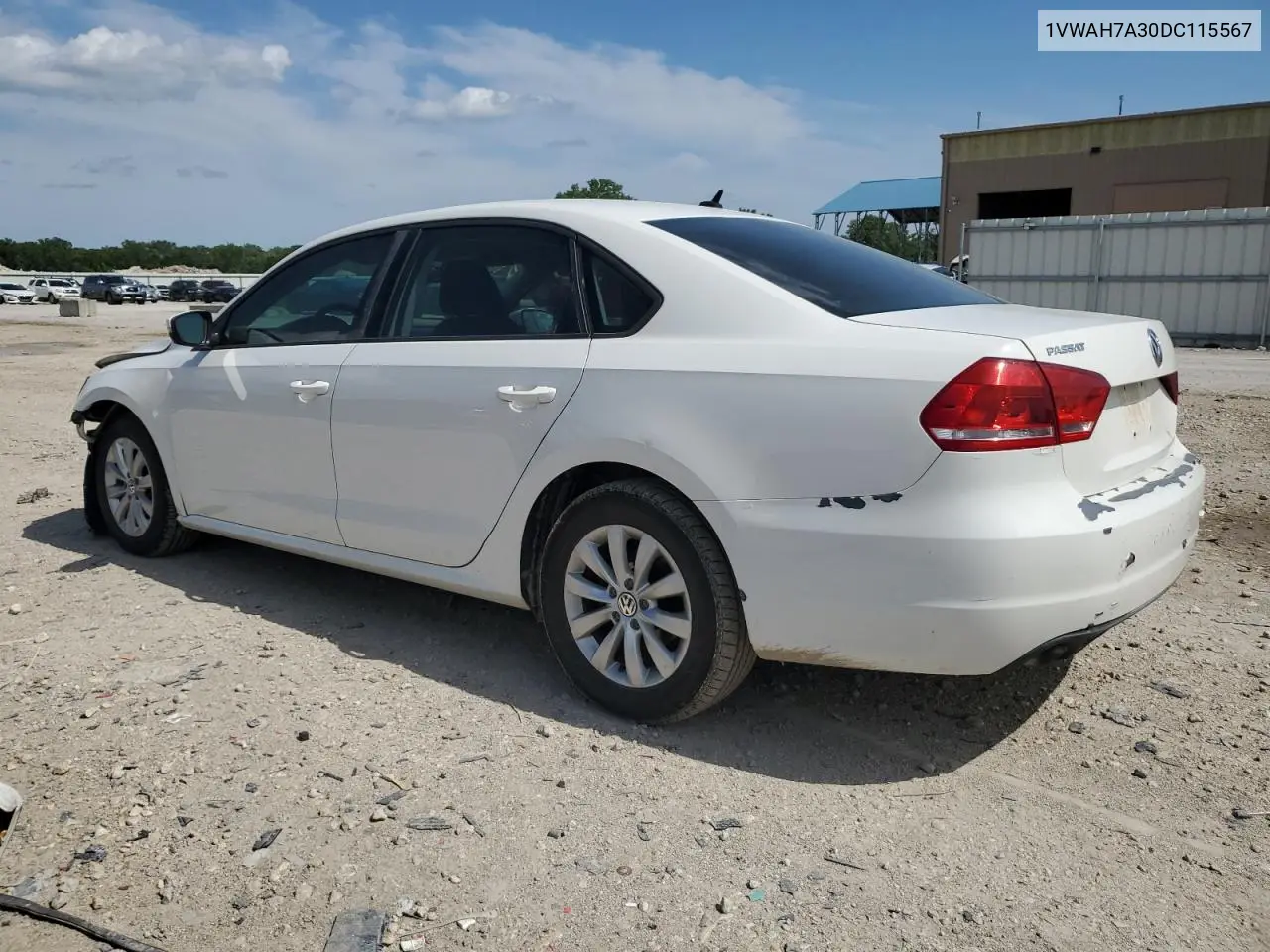 2013 Volkswagen Passat S VIN: 1VWAH7A30DC115567 Lot: 62152675