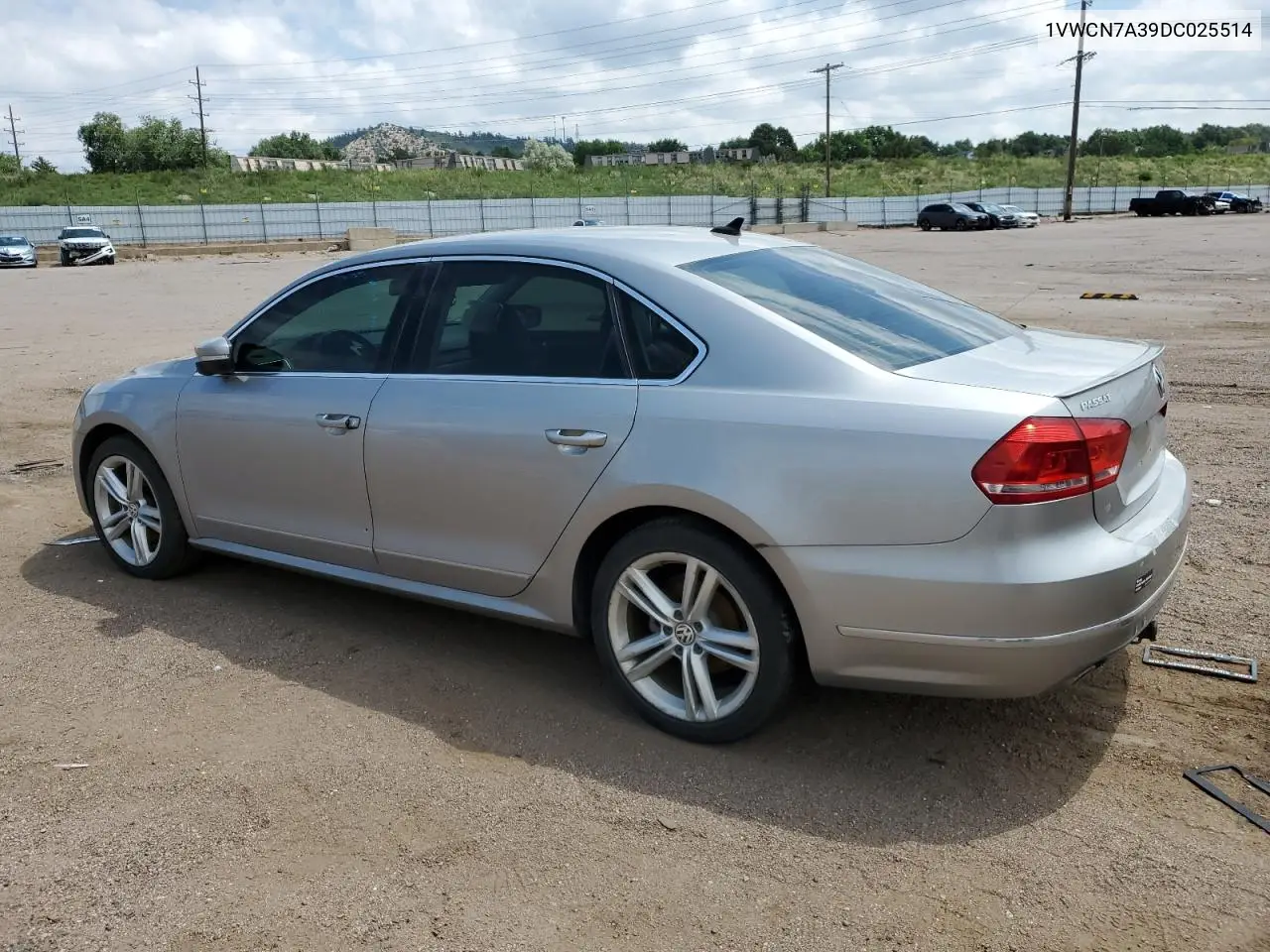 2013 Volkswagen Passat Sel VIN: 1VWCN7A39DC025514 Lot: 62966565