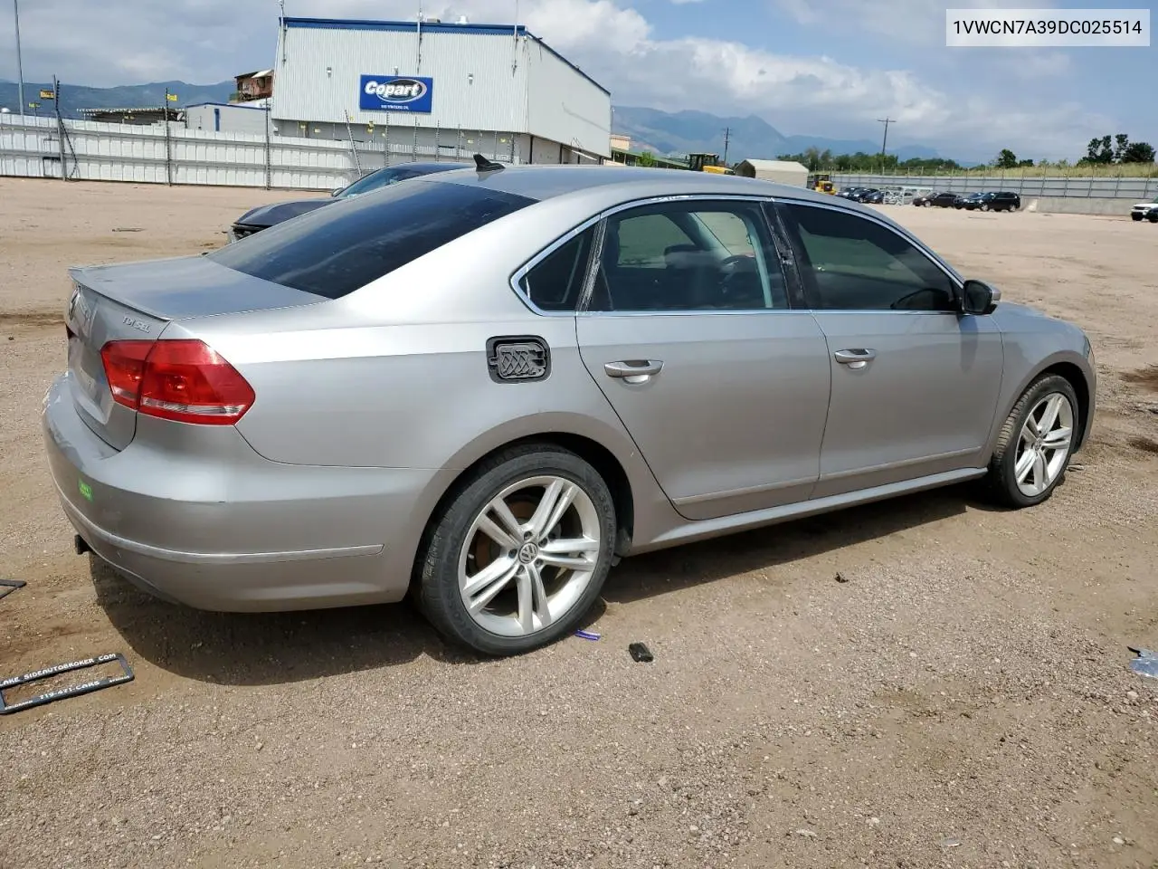2013 Volkswagen Passat Sel VIN: 1VWCN7A39DC025514 Lot: 62966565