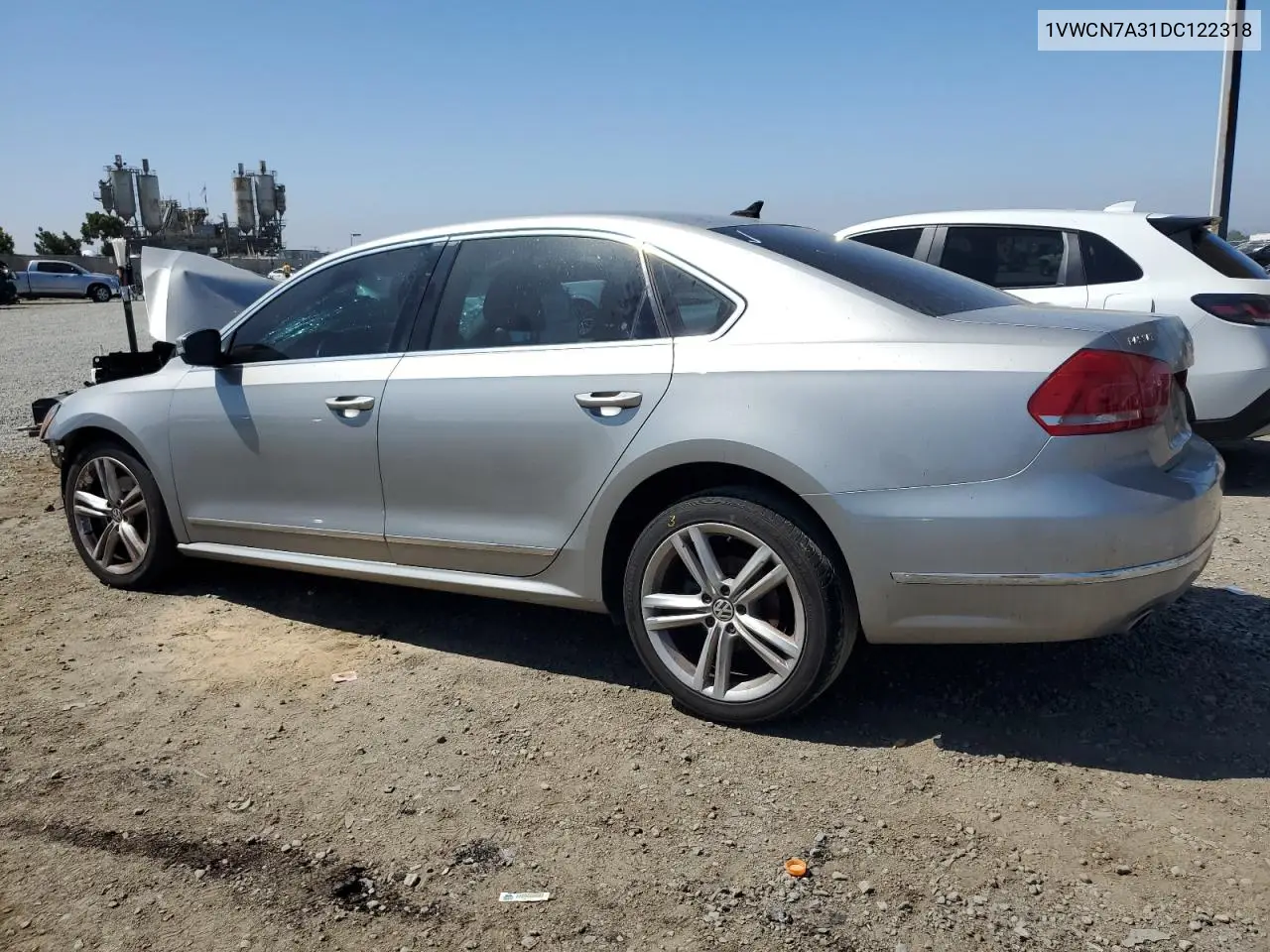 2013 Volkswagen Passat Sel VIN: 1VWCN7A31DC122318 Lot: 63273435