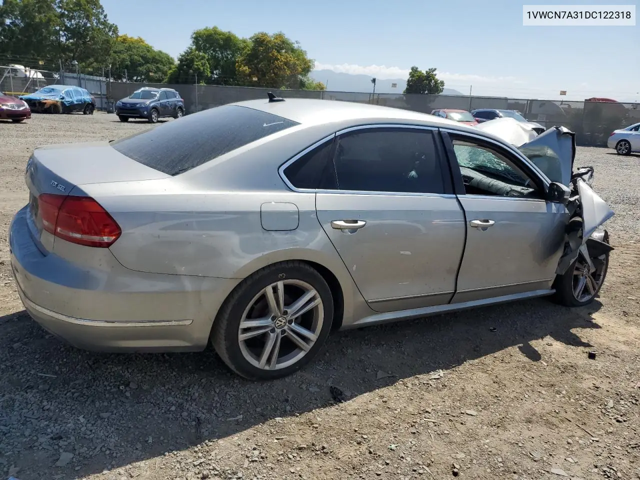 2013 Volkswagen Passat Sel VIN: 1VWCN7A31DC122318 Lot: 63273435