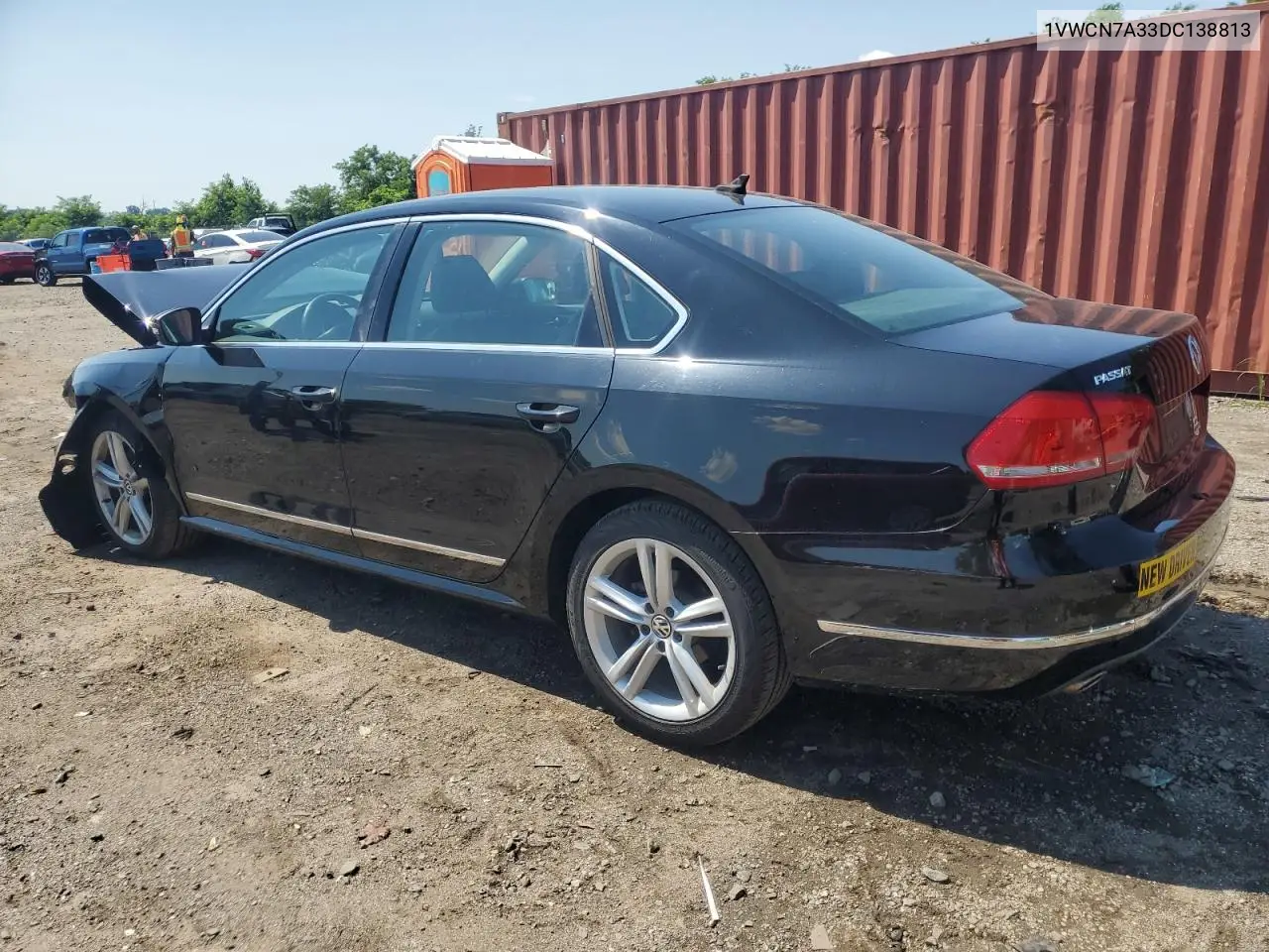 2013 Volkswagen Passat Sel VIN: 1VWCN7A33DC138813 Lot: 63376735