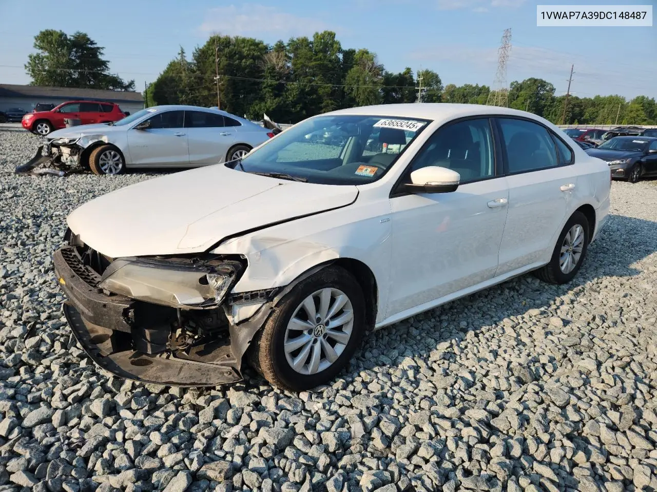 2013 Volkswagen Passat S VIN: 1VWAP7A39DC148487 Lot: 63655245