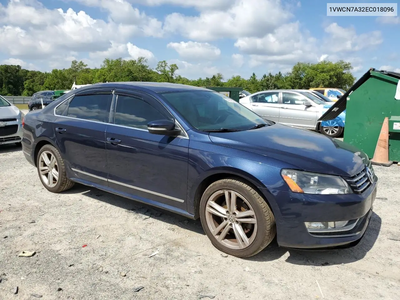 2014 Volkswagen Passat Sel VIN: 1VWCN7A32EC018096 Lot: 56972805