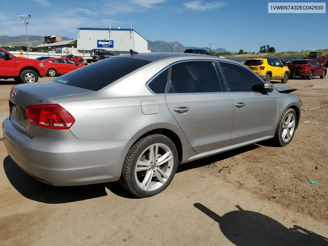 2014 Volkswagen Passat Se VIN: 1VWBN7A32EC042930 Lot: 62376265