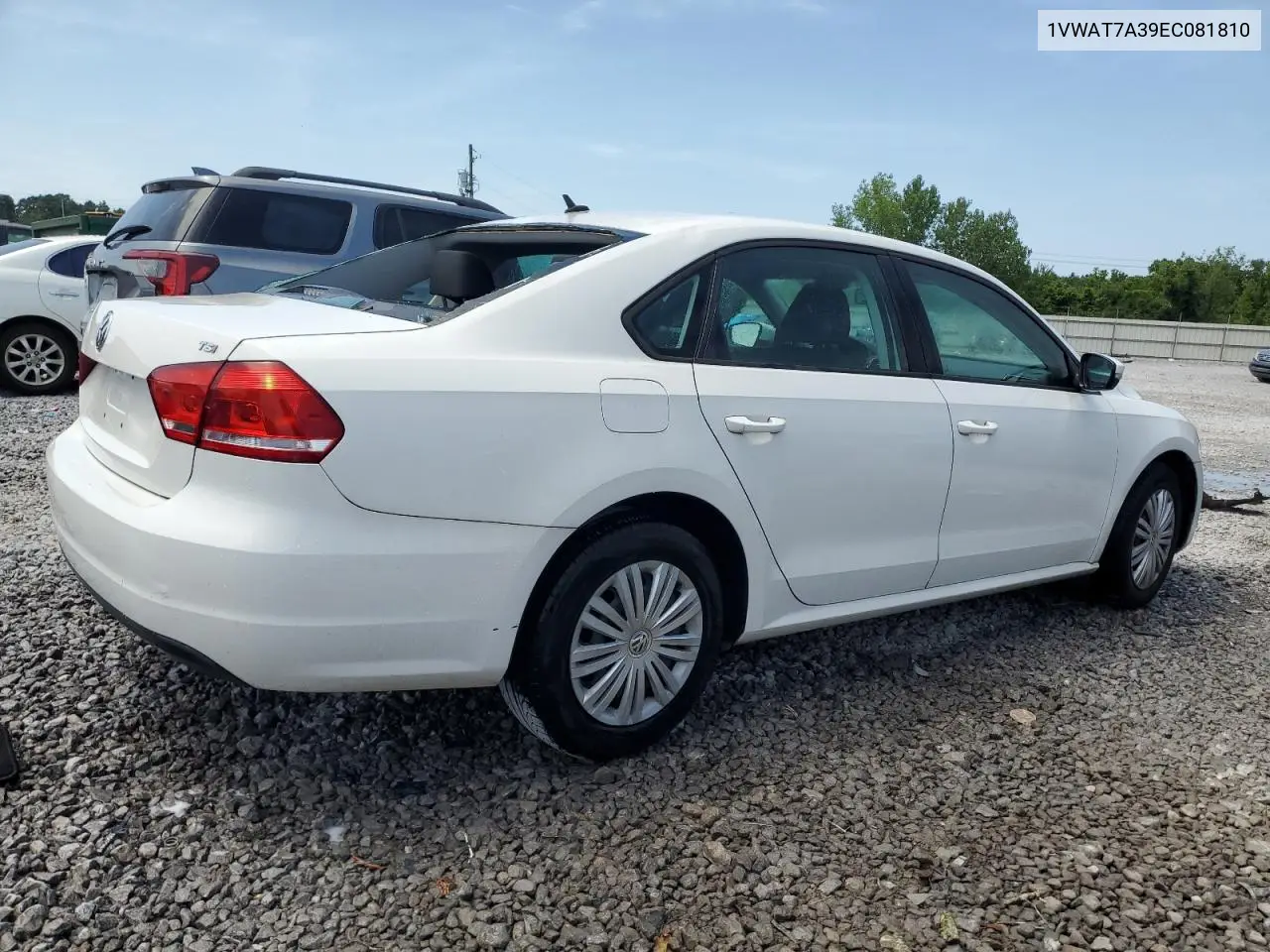 2014 Volkswagen Passat S VIN: 1VWAT7A39EC081810 Lot: 62676645
