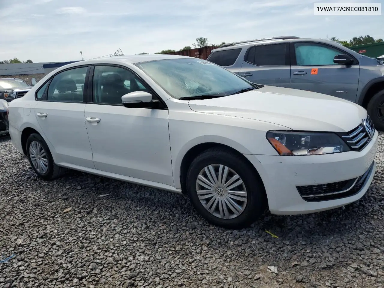 2014 Volkswagen Passat S VIN: 1VWAT7A39EC081810 Lot: 62676645