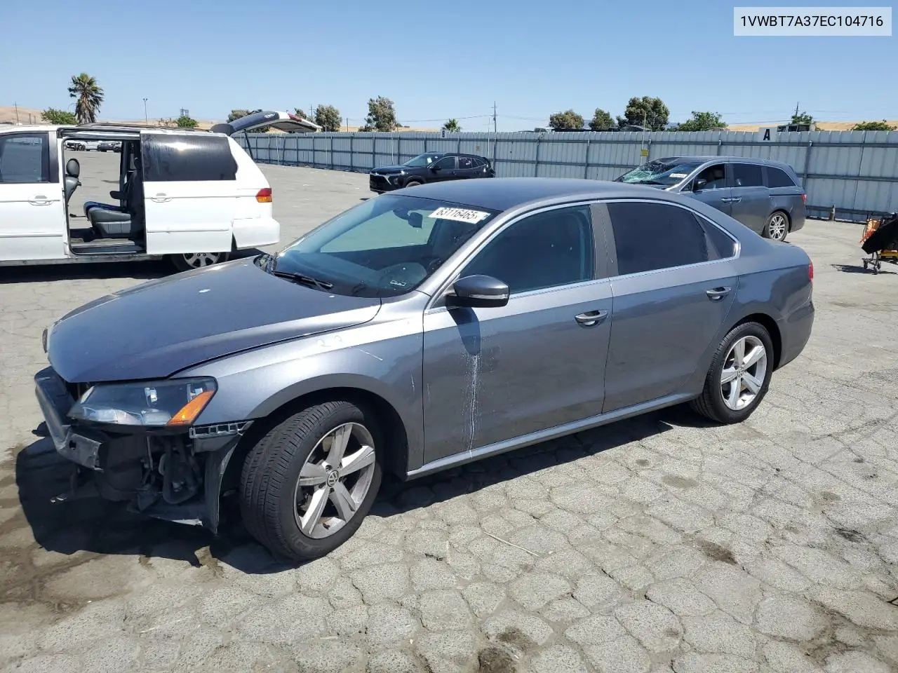 2014 Volkswagen Passat Se VIN: 1VWBT7A37EC104716 Lot: 63116465