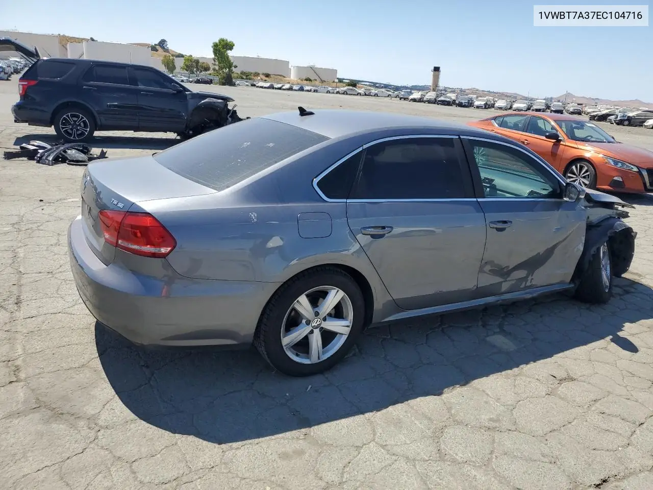 2014 Volkswagen Passat Se VIN: 1VWBT7A37EC104716 Lot: 63116465