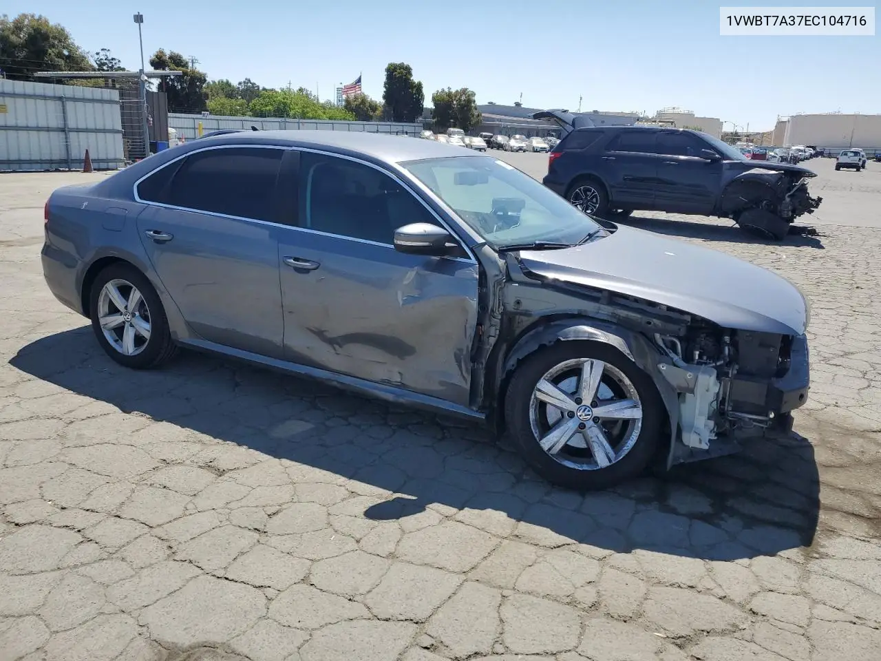 2014 Volkswagen Passat Se VIN: 1VWBT7A37EC104716 Lot: 63116465