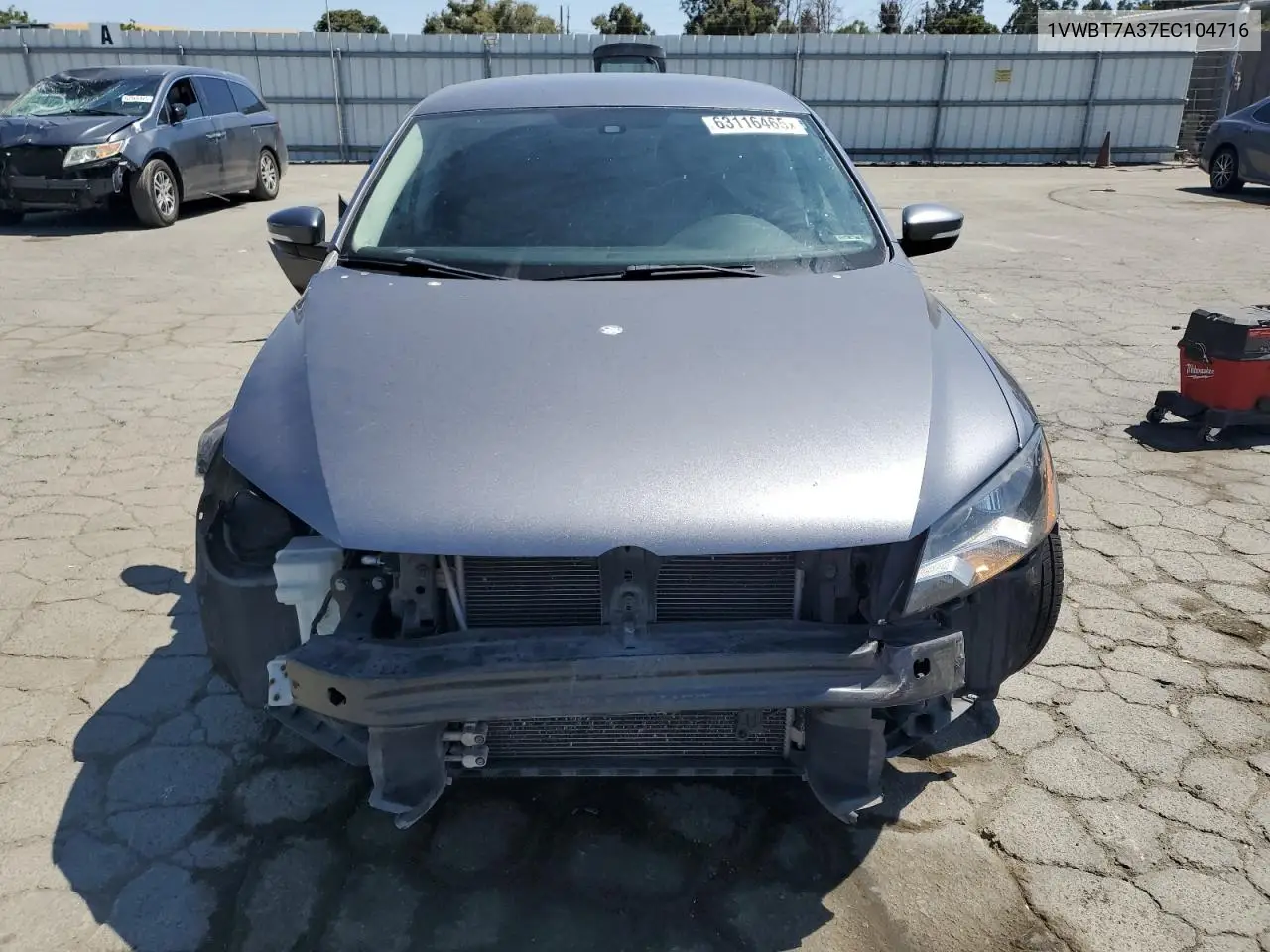 2014 Volkswagen Passat Se VIN: 1VWBT7A37EC104716 Lot: 63116465
