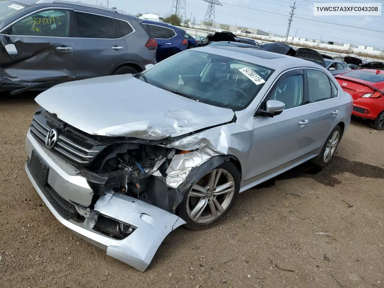 2015 Volkswagen Passat Sel VIN: 1VWCS7A3XFC043208 Lot: 54766115