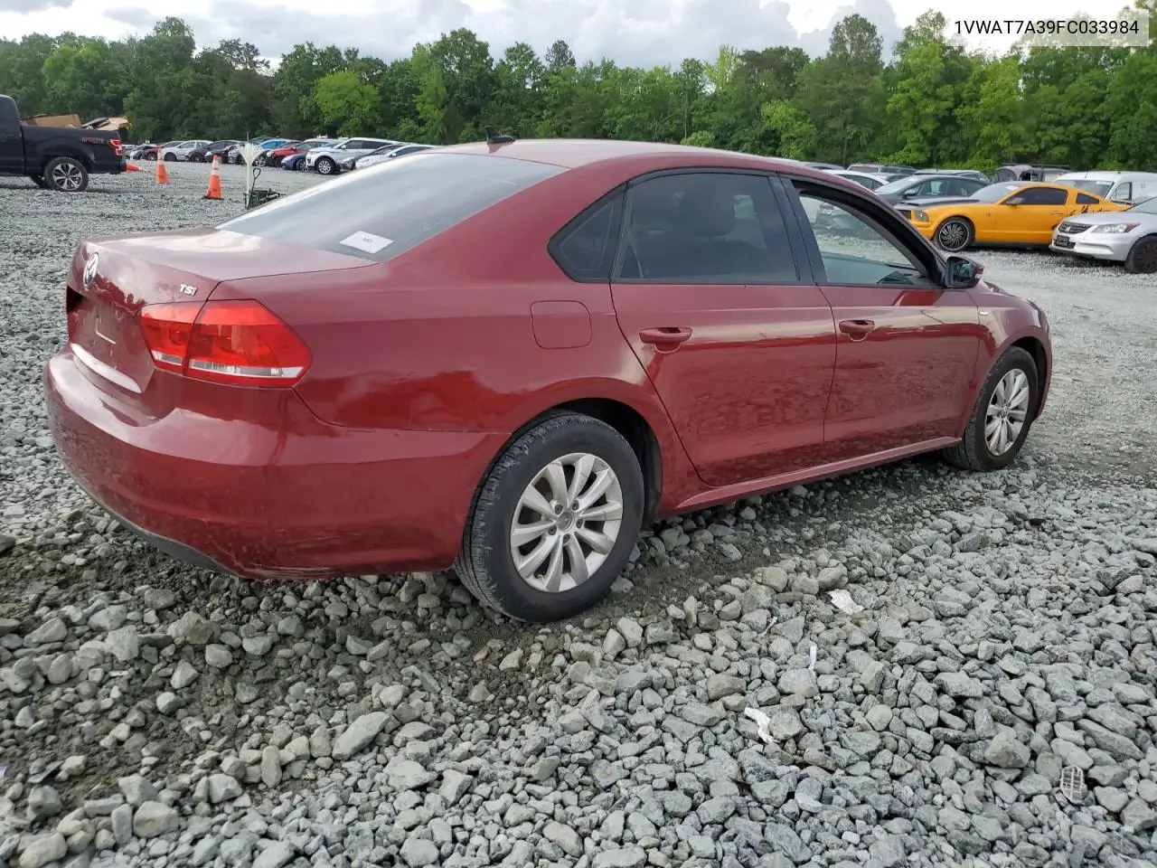 2015 Volkswagen Passat S VIN: 1VWAT7A39FC033984 Lot: 57072865